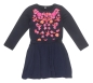 Preview: MIM-PI Mädchen Langarm-Kleid CUDDLE mit großer pink-orangener Stickerei in dunkelblau