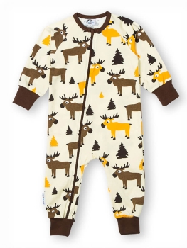 JNY Colourful Kid Baby Jungen Overall Strampler MOOSE in creme
