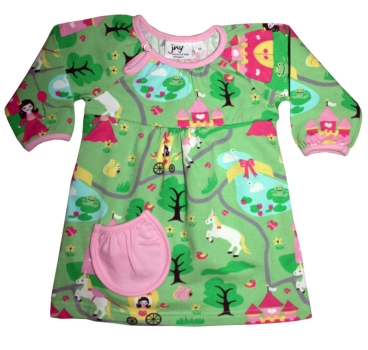 JNY Colourful Kids Baby Mädchen Body-Kleid PRINCESS CASTLE in grün