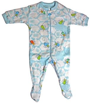 The Childrens PLACE - Jungen Baby Strampler Overall mit Fuß BIENE in hellblau