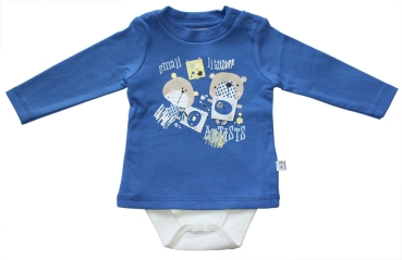 BLUE SEVEN Baby Jungen Body-Shirt Langarm ITS PLAYTIME in dunkelblau