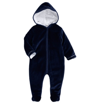 DIRKJE Baby Jungen Fleece-Overall in dunkelblau