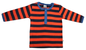 PIPPI Baby Jungen Langarm-Shirt orange-schwarz
