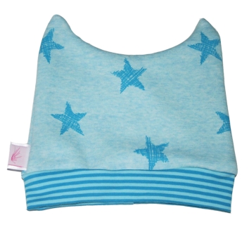 FARBGEWITTER Baby Jungen Fleece-Mütze ELLY mit Sternen in blau