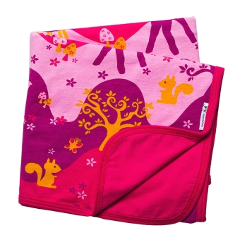 JNY Colourful Kids Baby Mädchen Jersey-Decke KLEINER HIRSCH in pink Bio-Baumwollle