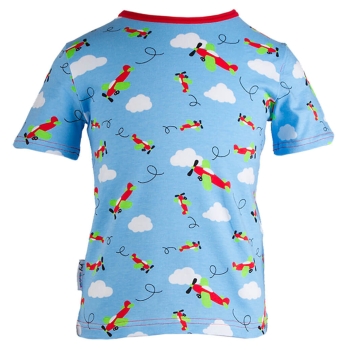 JNY Colourful Kids Jungen Shirt Kurzarm AIRPLANE in hellblau