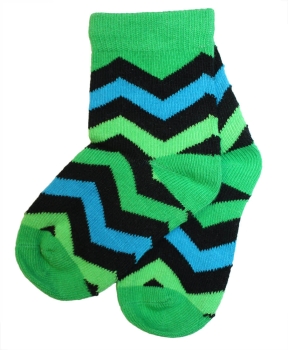 JNY Colourful Kids Jungen Socken ZICK-ZACK in grün