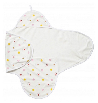 PICCALILLY Baby Frottee-Kokon Puckdecke MARIENKÄFER ohne Klett für Neugeborene bis zu 6 Monate
