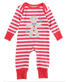 PICCALILLY Baby Weihnachts-Strampler Overall LEBKUCHENMANN
