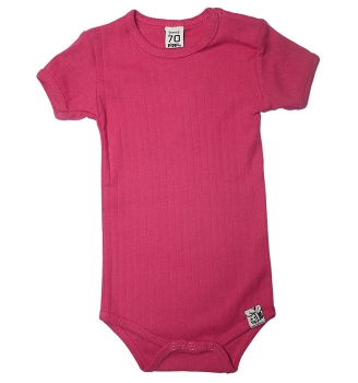 PIPPI Baby Mädchen Kurzarm-Body mit Rippmuster in pinkmit Rippmuster pink