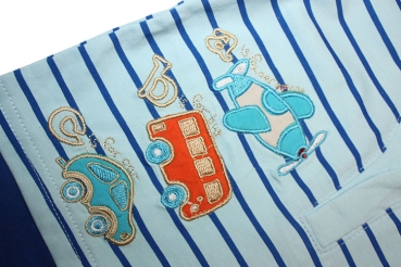 Jungen Polo-Shirt ABC mit Fahrzeugen in blau