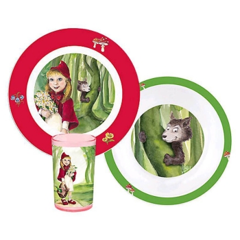 Frühstücksset ROTKÄPPCHEN Teller Schale Becher