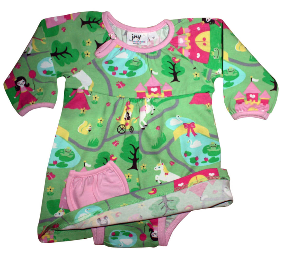 MARIENKÄFER in rosa Bio-Baumwollle JNY Colourful Kids Baby Mädchen Body-Kleid = Body und Kleid in einem