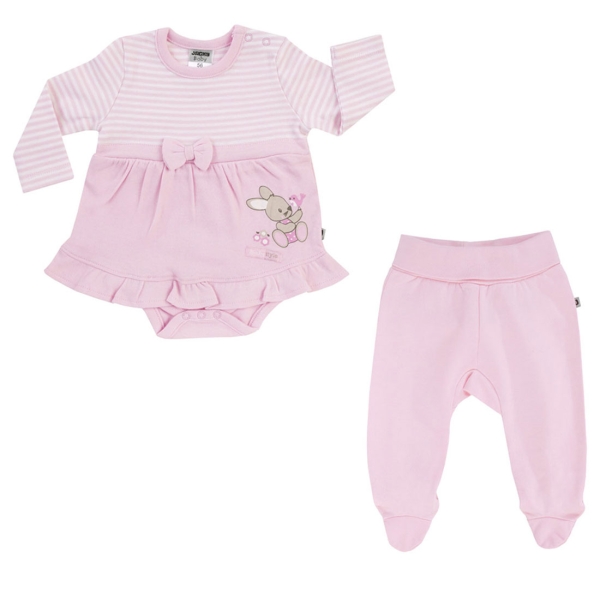JACKY Baby Frühchen Mädchen Bodykleid und Schlupfhose BUNNY in rosa