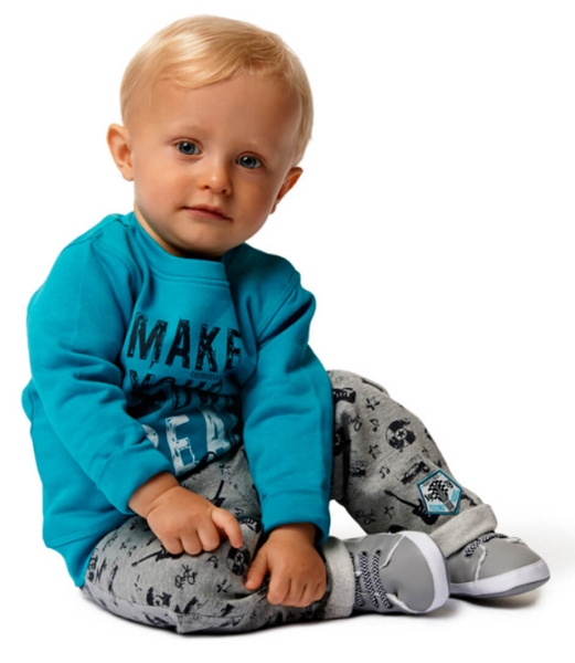 BLUE SEVEN Baby Jungen Sweat-Schlupfhose READY TO ROCK in grau