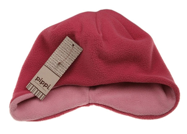 PIPPI Mädchen Fleece-Mütze doppellagig in pink und rose