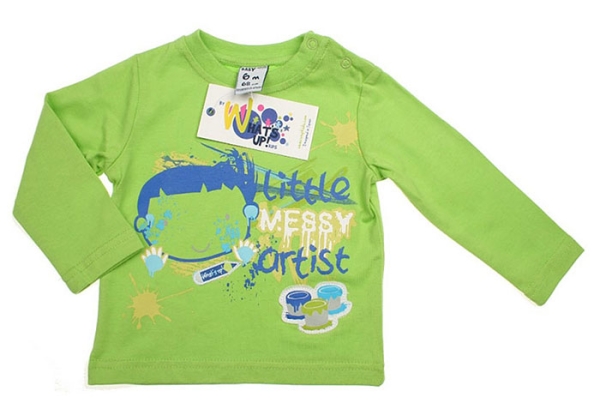 WSP Kids Baby Jungen Shirt Langarm MY LITTLE ARTIST in grün