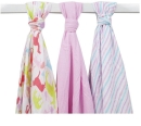 LILY & JACK - 3er Pack Multifunktion-Babytücher Stoffwindeln TIERE (75x100 cm)