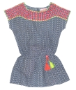 MIM-PI - Kleid YOGA mit Punkten in marineblau